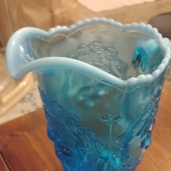 Fenton Vintage Antique Blue Glass Pitcher - Picture 8 of 9